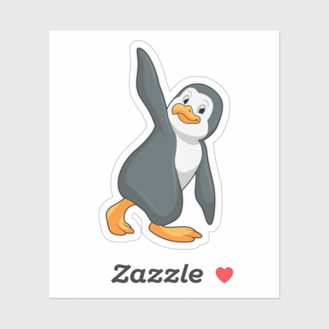 Adesivo Pinguim no Yoga Esforço (Folha)