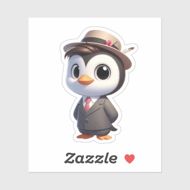 Adesivo pinguim, pinguim-grande (Folha)