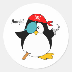 Adesivo Pinguim Pirata