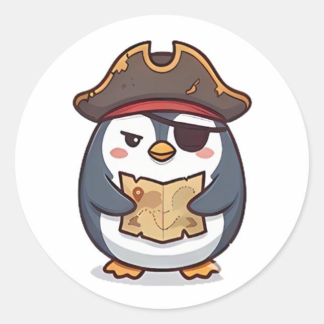 Adesivo Pinguim Pirata (Frente)