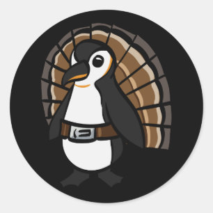 Adesivo Pinguim que veste um traje do peru
