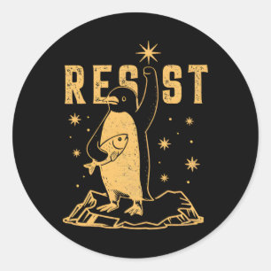 Adesivo Pinguim resiste aos pinguins protestando contra ta