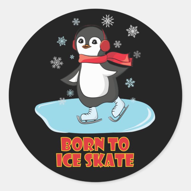 Adesivo Pinguim Skate De nascer A Gelo (Frente)