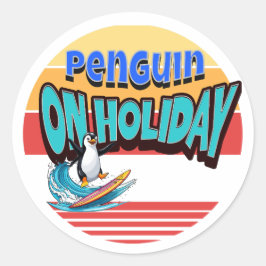 Adesivo "Pinguim sobre Férias"