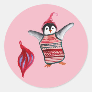 Adesivo Pinguim Vinheta de Natal