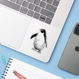 Adesivo Pinguim Vintage Minimalista