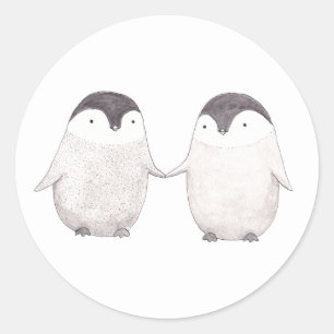 Adesivo Pinguins bonitos Casal Pinguins Feliz