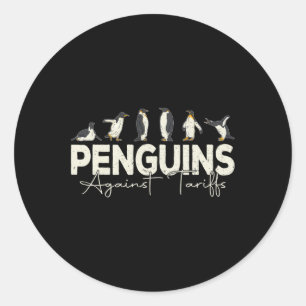 Adesivo Pinguins contra Tarifas Animais Engraçados Retro R