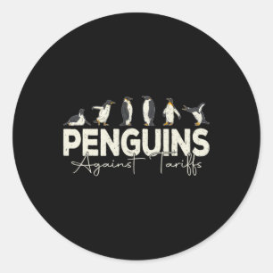 Adesivo Pinguins Contra Tarifas Animal Engraçado Retro Res