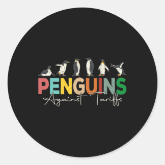 Adesivo Pinguins contra Tarifas Humor Animal Retro Resist