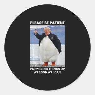 Adesivo Pinguins Contra Tarifas Protesto Anti-trump Mãos
