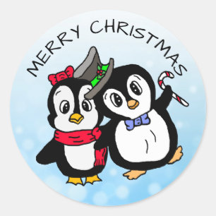 Adesivo Pinguins dançarinos engraçados com o Natal da Ca
