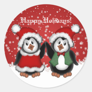 Adesivo Pinguins de Natal Bonitos