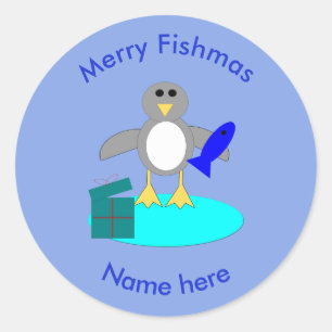 Adesivo Pinguins de Pinguim de Natal Feliz