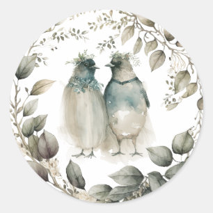 Adesivo Pinguins e Vegetação em Aquarela