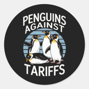 Adesivo Pinguins Engraçados Contra Tarifas Dia da Libertaç