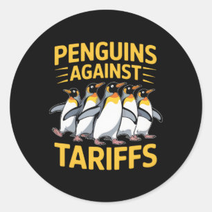 Adesivo Pinguins Engraçados Contra Tarifas Dia da Libertaç