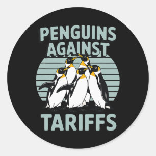Adesivo Pinguins Engraçados Contra Tarifas Dia da Libertaç