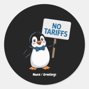 Adesivo Pinguins engraçados SEM TARIFAS Tributação Protest