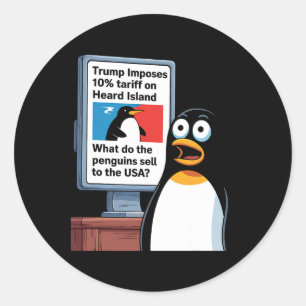Adesivo Pinguins Engraçados Trump Injustiça Política Tarif