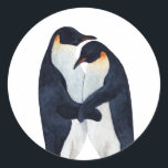 Adesivo Pinguins Imperador Aquarela<br><div class="desc">casal de pinguins imperador pintados à aquarela</div>