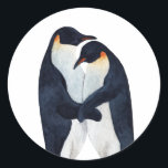 Adesivo Pinguins imperadores de aquarela<br><div class="desc">pinguins imperadores de casal pintados com aquarelas</div>