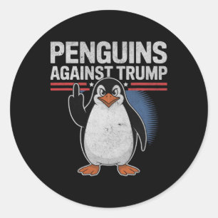 Adesivo Pinguins Pinguppers Para Cima Anti-Trump Resiste P