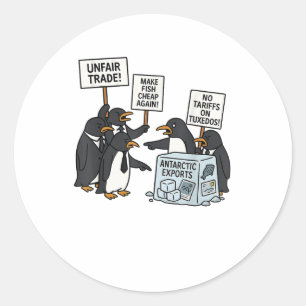 Adesivo Pinguins protestam contra Tarifas Engraçado Tar Pi