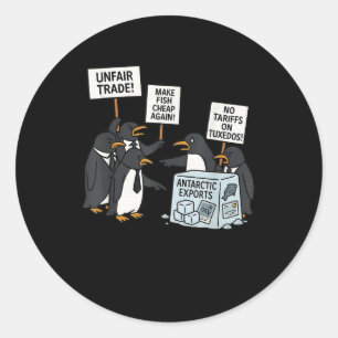 Adesivo Pinguins protestam contra Tarifas Engraçado Tar Pi