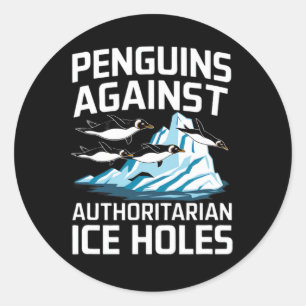 Adesivo Pinguins Trump Contra Buracos De Gelo Autoritários