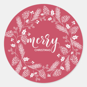 Adesivo Pinheiro branco e vermelho bonito e Natal Holly