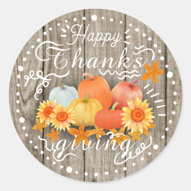 Adesivo Pinheiro de Abóbora de outono (Frente)