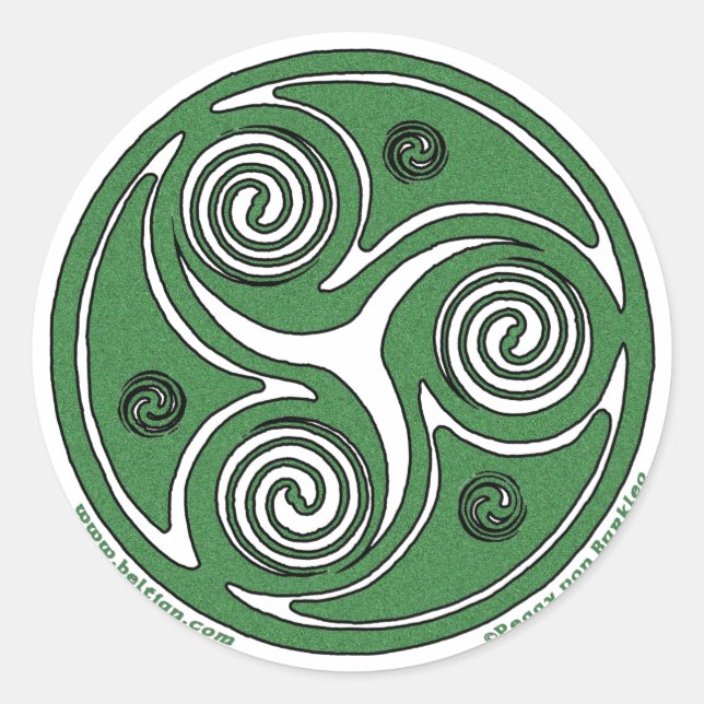 Adesivo Pinheiro de Arte Celta, Design de Triskelion nº 1 (Frente)