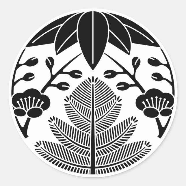 Adesivo Pinheiro,folhas de bambu,ume (Frente)