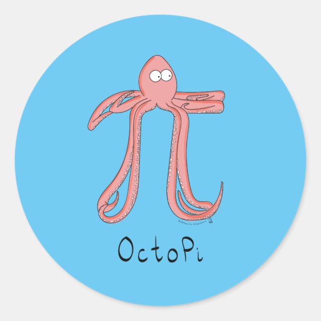 Adesivo Pinheiros de Octopus com Pi Day Math (Frente)
