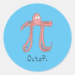 Adesivo Pinheiros de Octopus com Pi Day Math