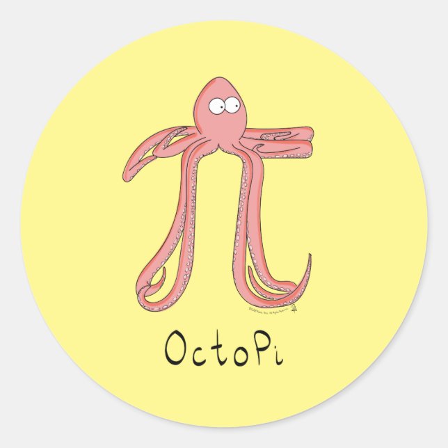 Adesivo Pinheiros de Octopus com Pi Day Math (Frente)