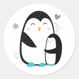 Adesivo Pinheiros de pinguim de inverno