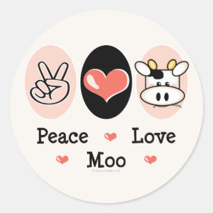 Adesivo Pinheiros de Vaca Moo com Amor pela Paz