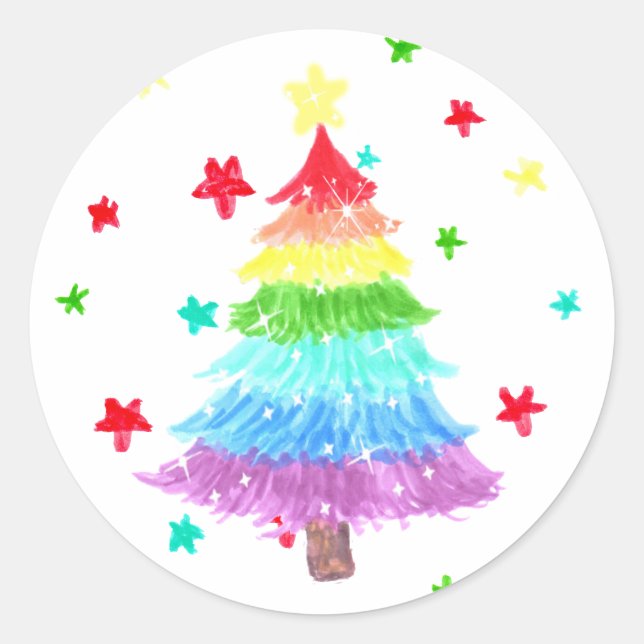 Adesivo Pinheiros LGBT do Orgulho do Arco-Natal (Frente)