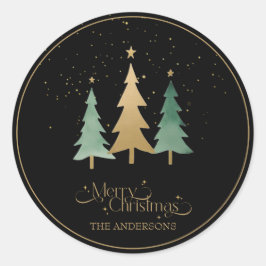 Adesivo Pinheiros Mínimos do Natal Moderno - Pretos