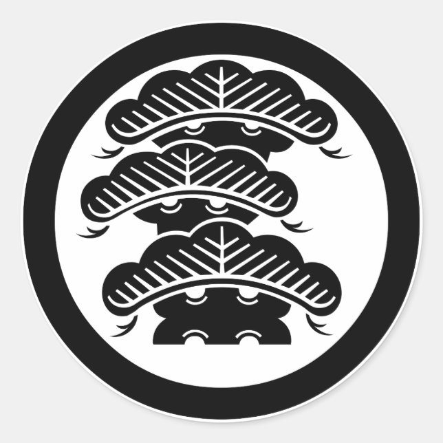 Adesivo Pinho de três camadas com arashi L em círculo (Frente)