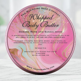 Adesivo Pink and Gold Glitter Body Butter Jar Label
