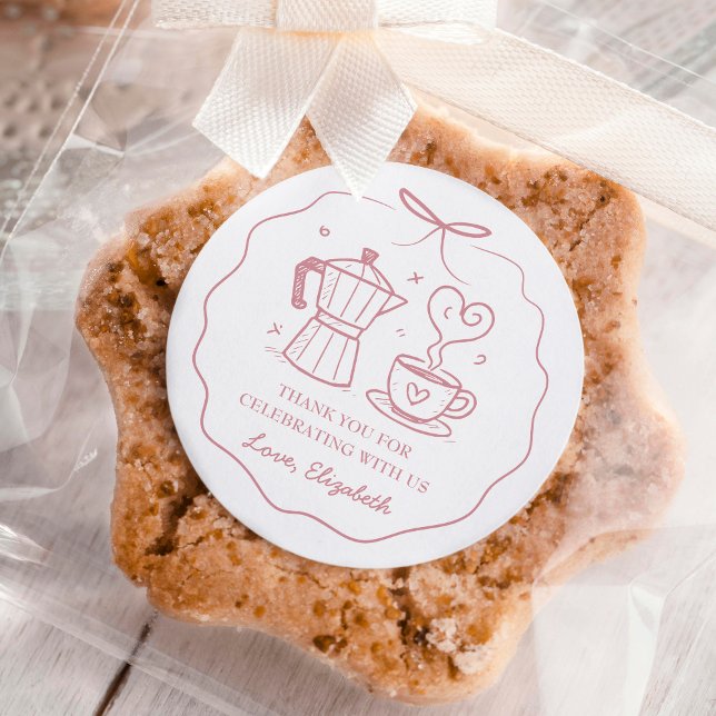 Adesivo Pink Baby Is Brewing Coffee Thank You (Criador carregado)