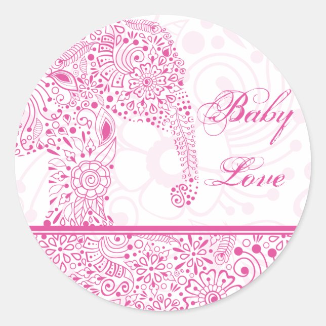 Adesivo Pink Baby Love Elepher Sticker (Frente)