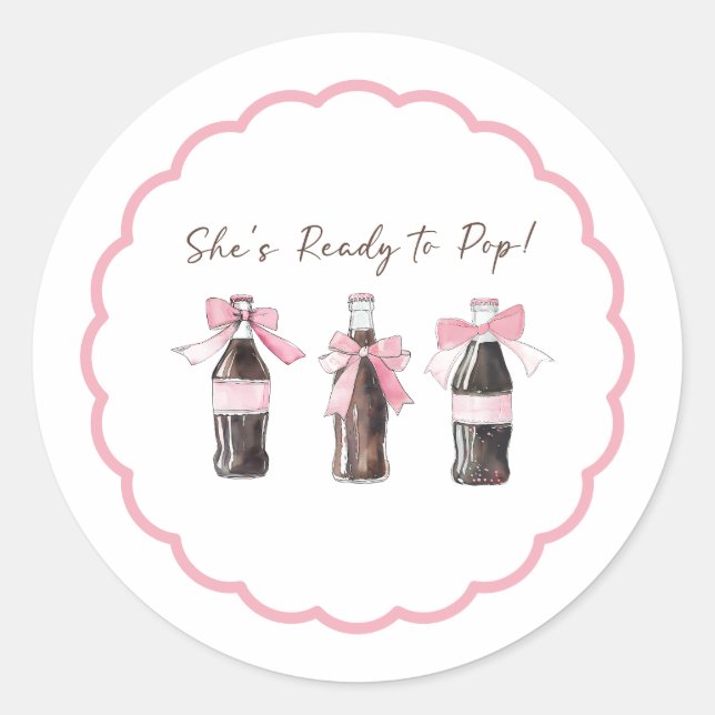 Adesivo Pink Baby Soda Ready to POP Round Sticker (Frente)