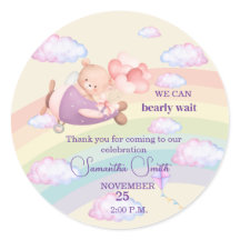 Pink Bear Pastel Airplane Balloon