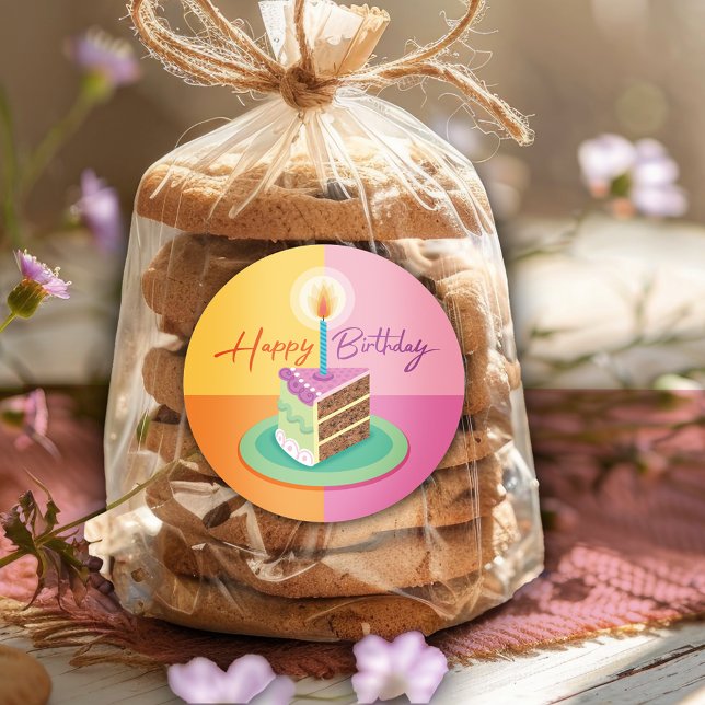 Adesivo Pink Birthday Cake Sticker (Criador carregado)