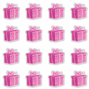 Adesivo Pink Birthday Presente Stickers Princesa Surpresa