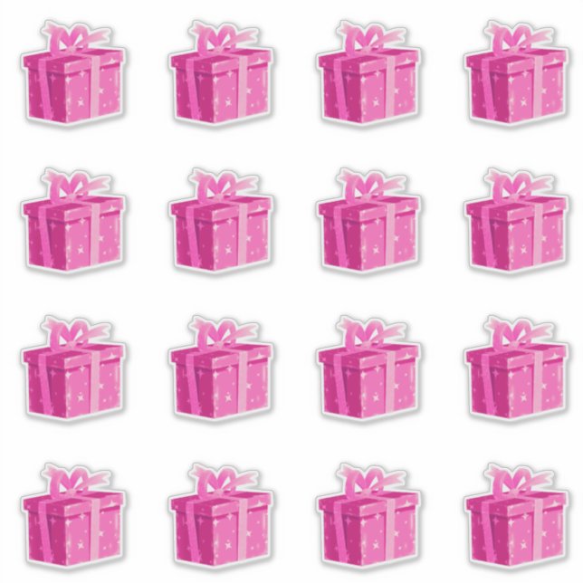 Adesivo Pink Birthday Presente Stickers Princesa Surpresa (Frente)
